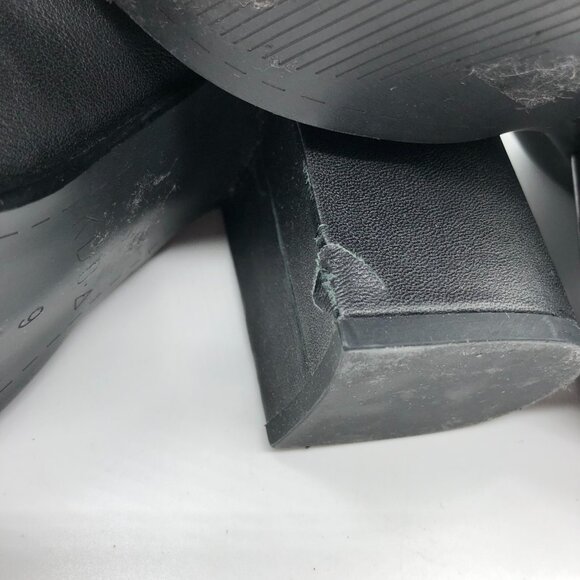 Kelsi Dagger Womens Mules Block Heel Leather Slip On Pointed Toe Black Size 9 - Picture 8 of 9